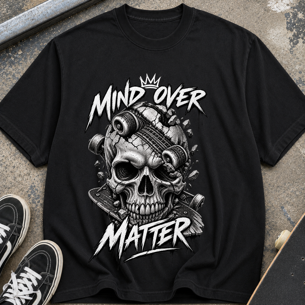 Mind Over Matter Skull Graphic T‑Shirt