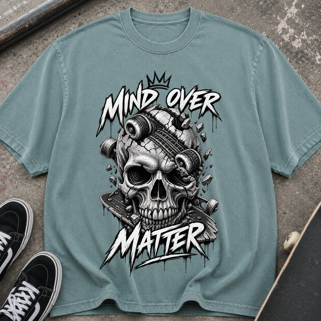 Mind Over Matter Skull Graphic T‑Shirt
