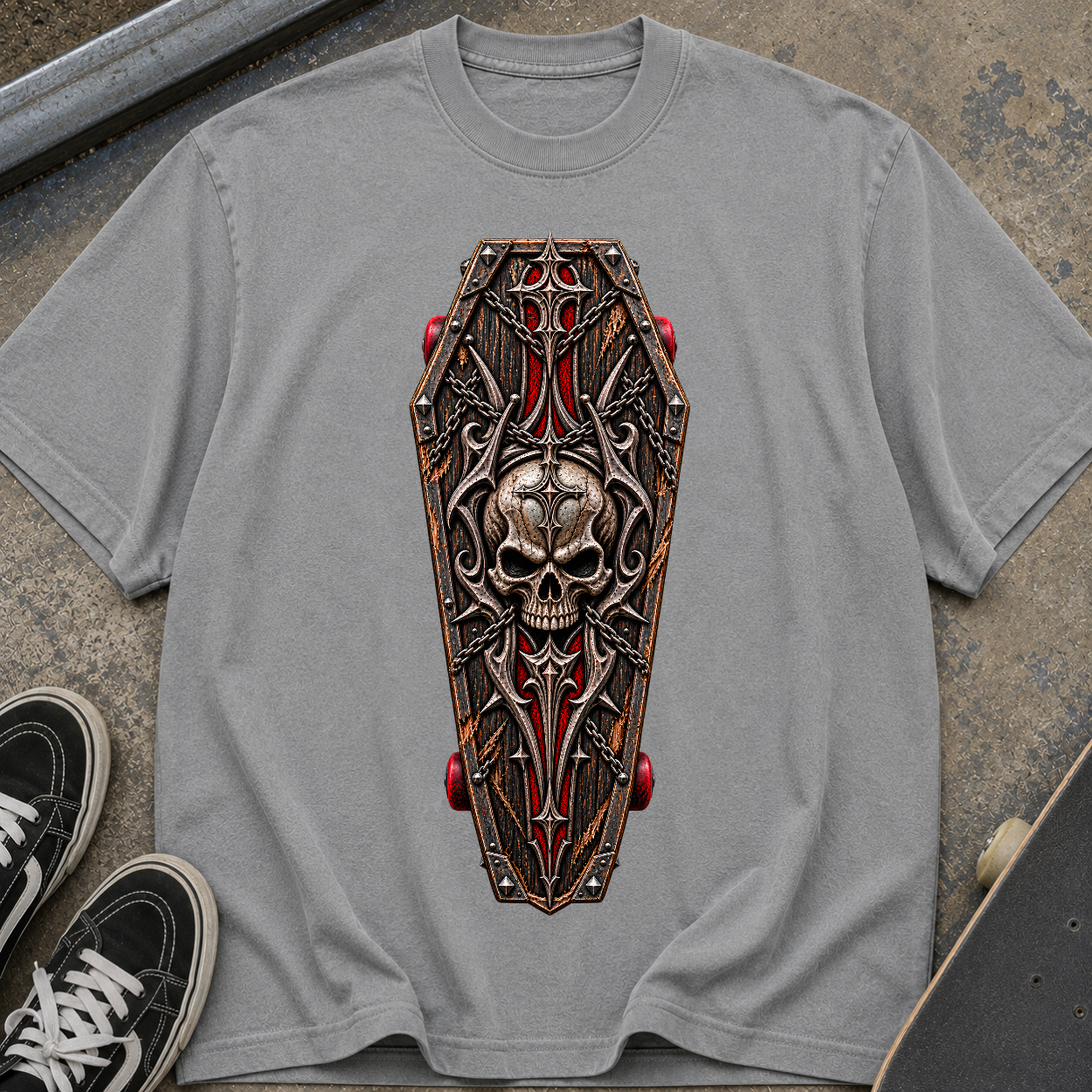 Gothic Coffin Skull T-Shirt