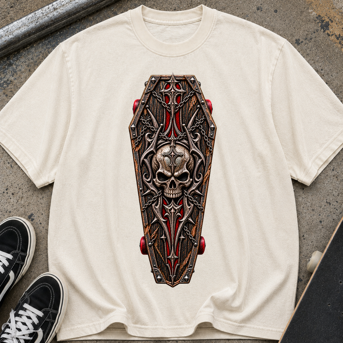 Gothic Coffin Skull T-Shirt