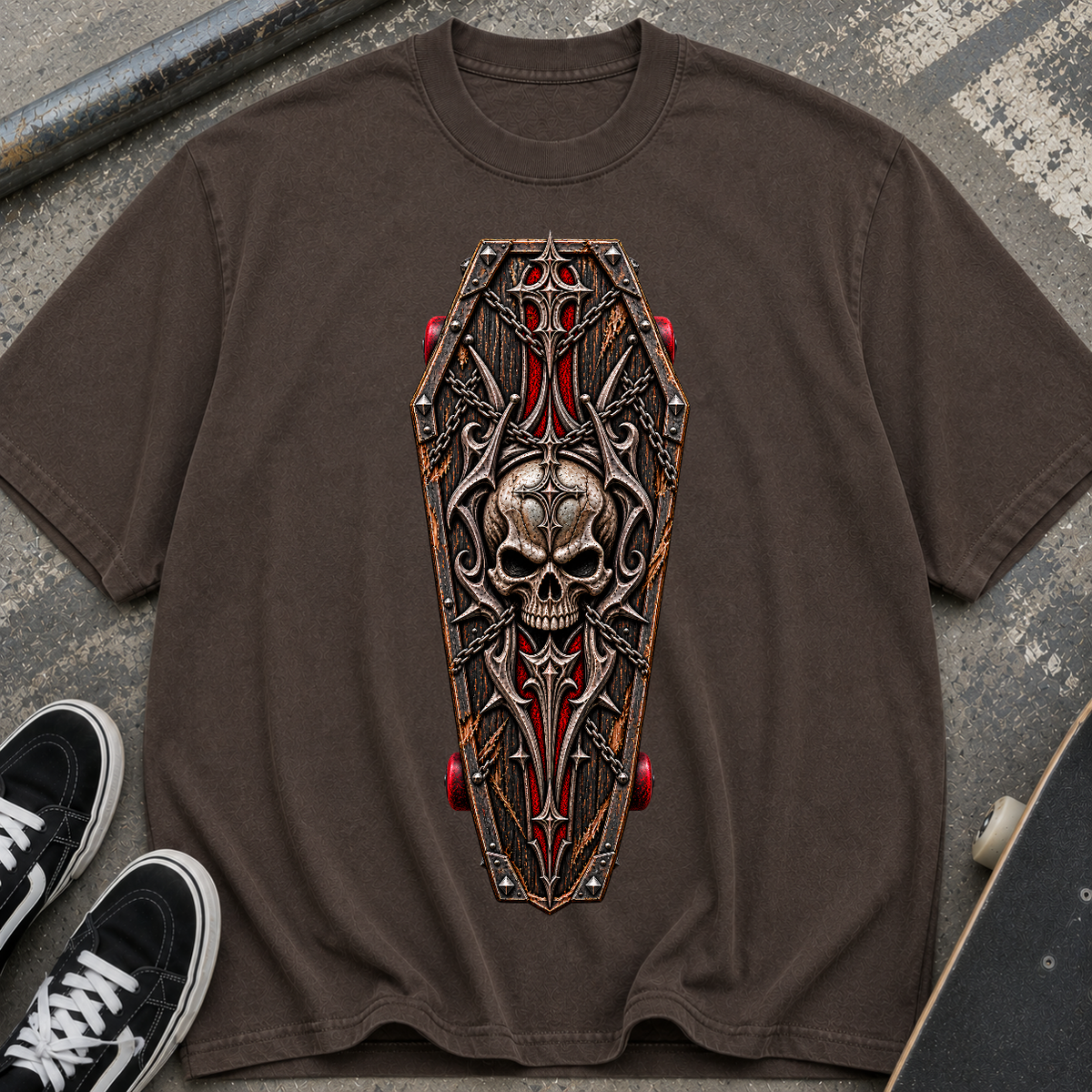 Gothic Coffin Skull T-Shirt