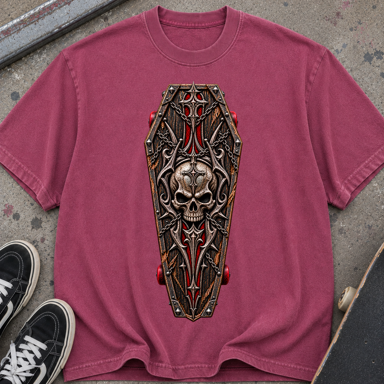 Gothic Coffin Skull T-Shirt