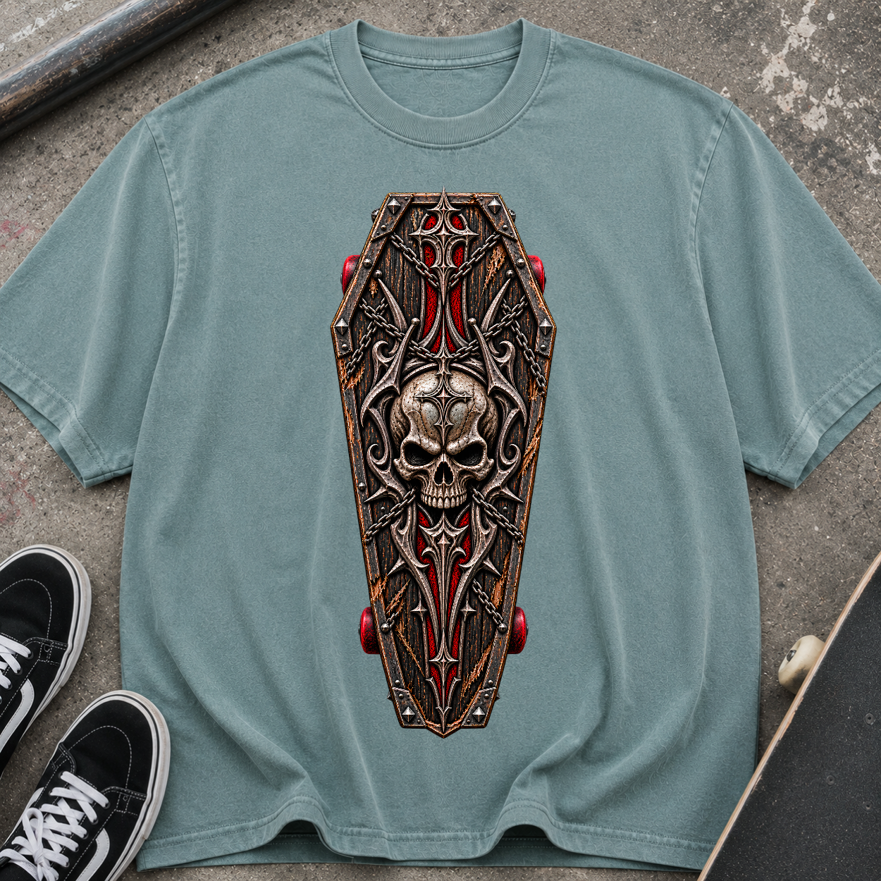 Gothic Coffin Skull T-Shirt