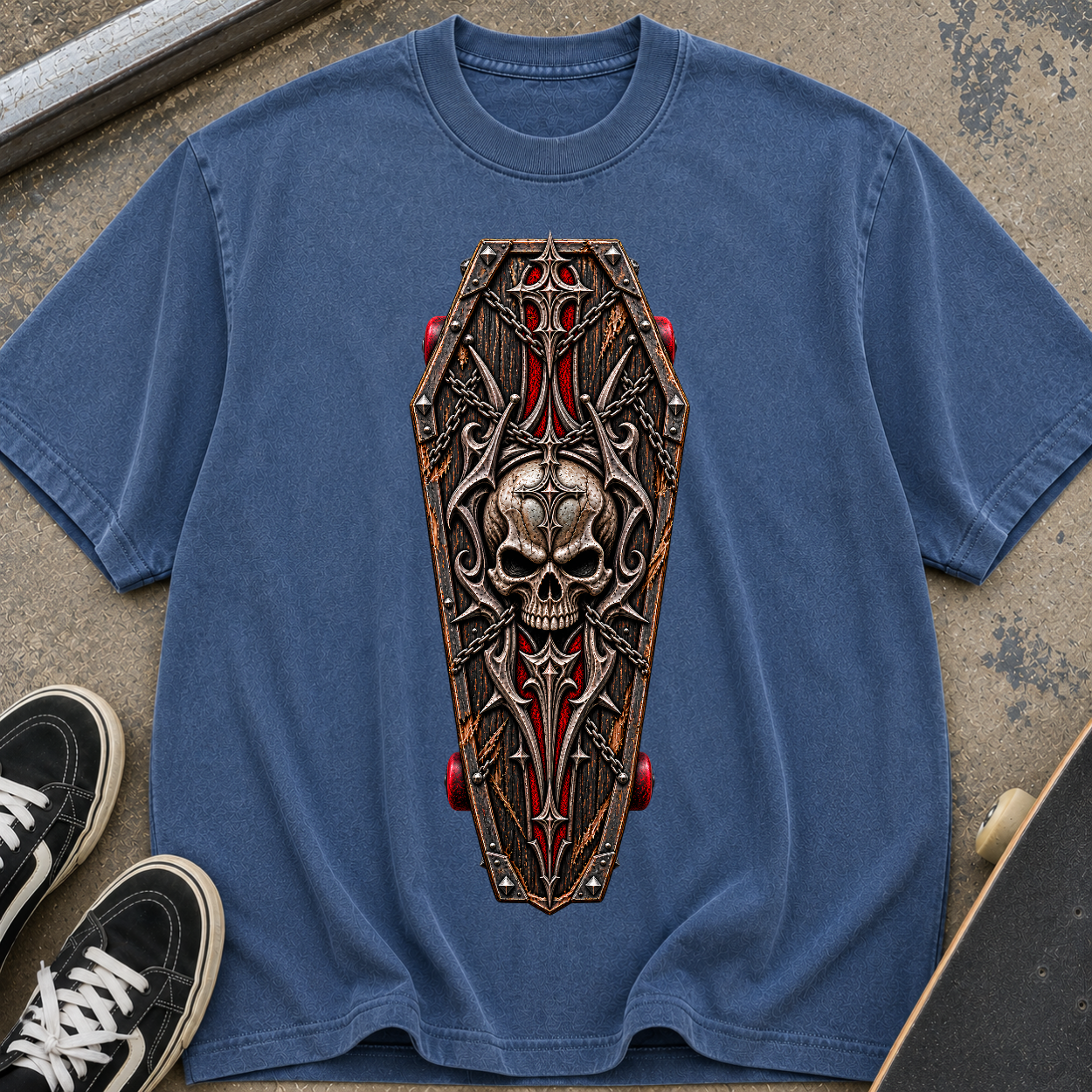 Gothic Coffin Skull T-Shirt