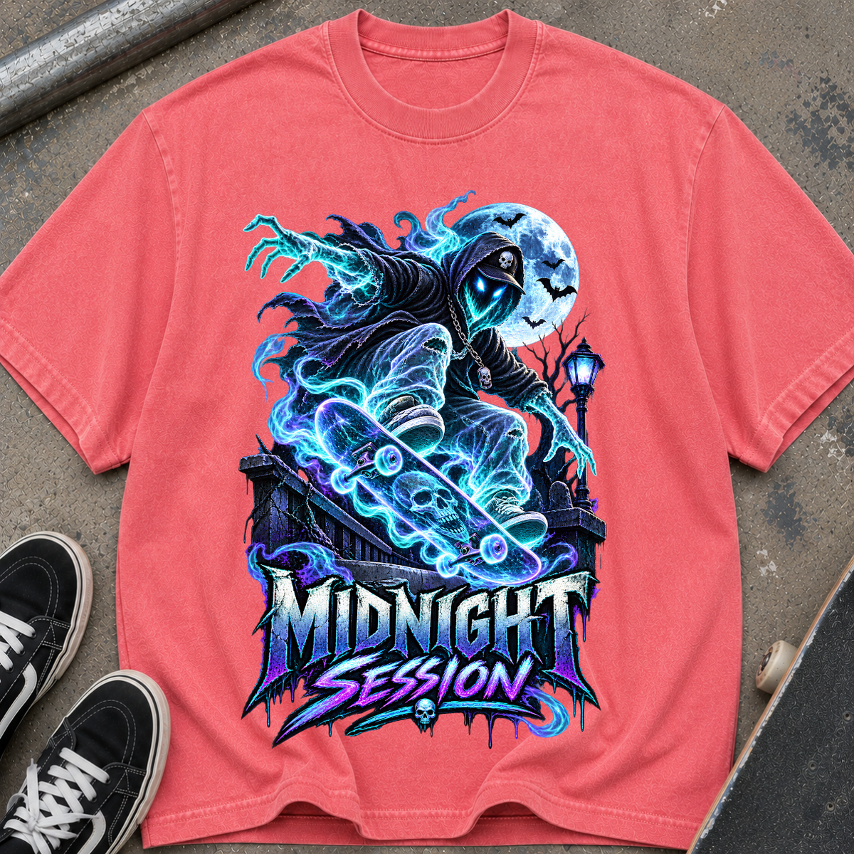 Midnight Session Skateboard Grim Reaper T-Shirt