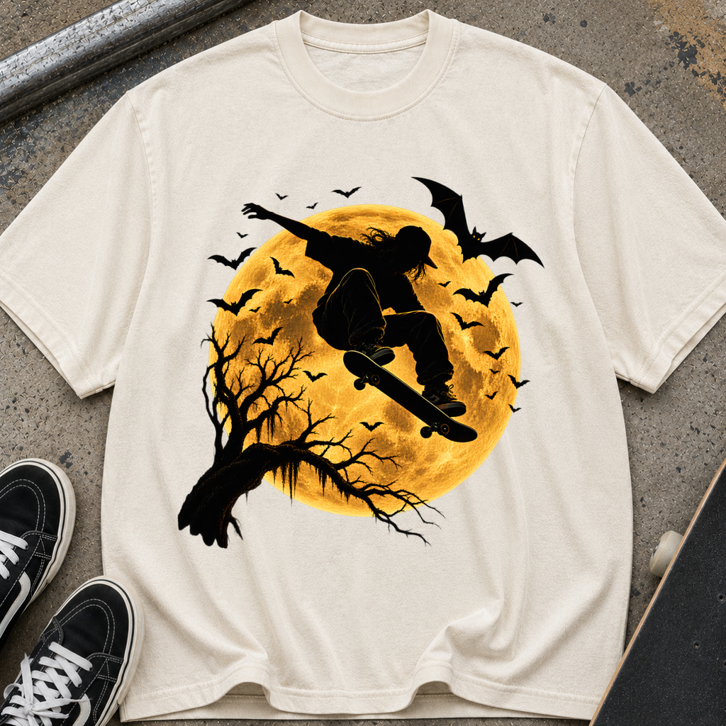 Skateboarder Moon Halloween T-Shirt