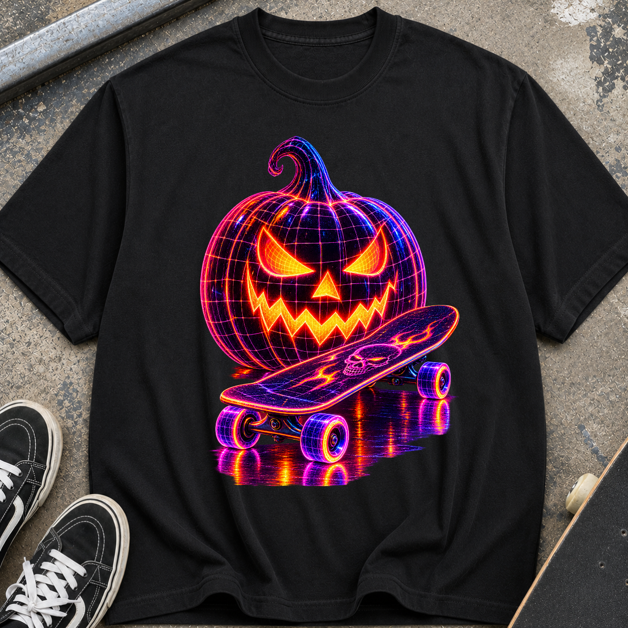 Halloween Skate Pumpkin T-Shirt