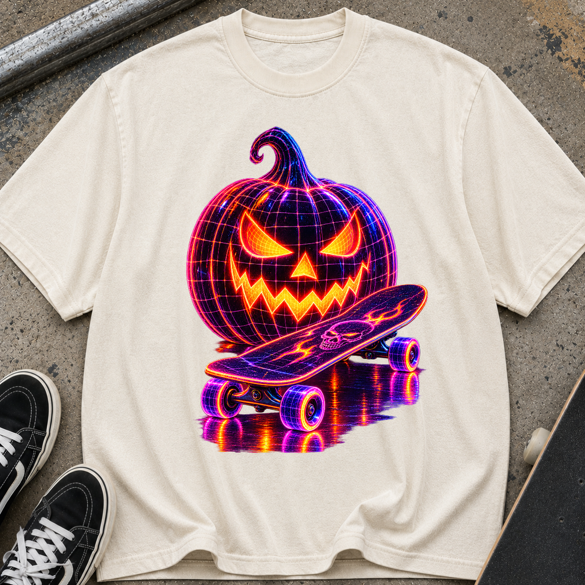 Halloween Skate Pumpkin T-Shirt