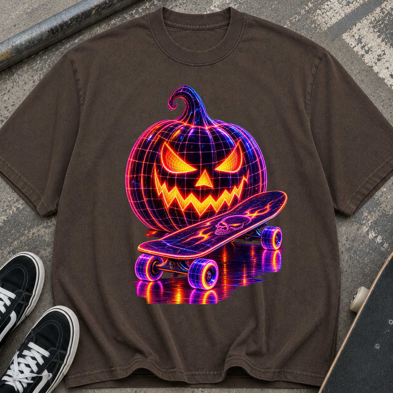Halloween Skate Pumpkin T-Shirt