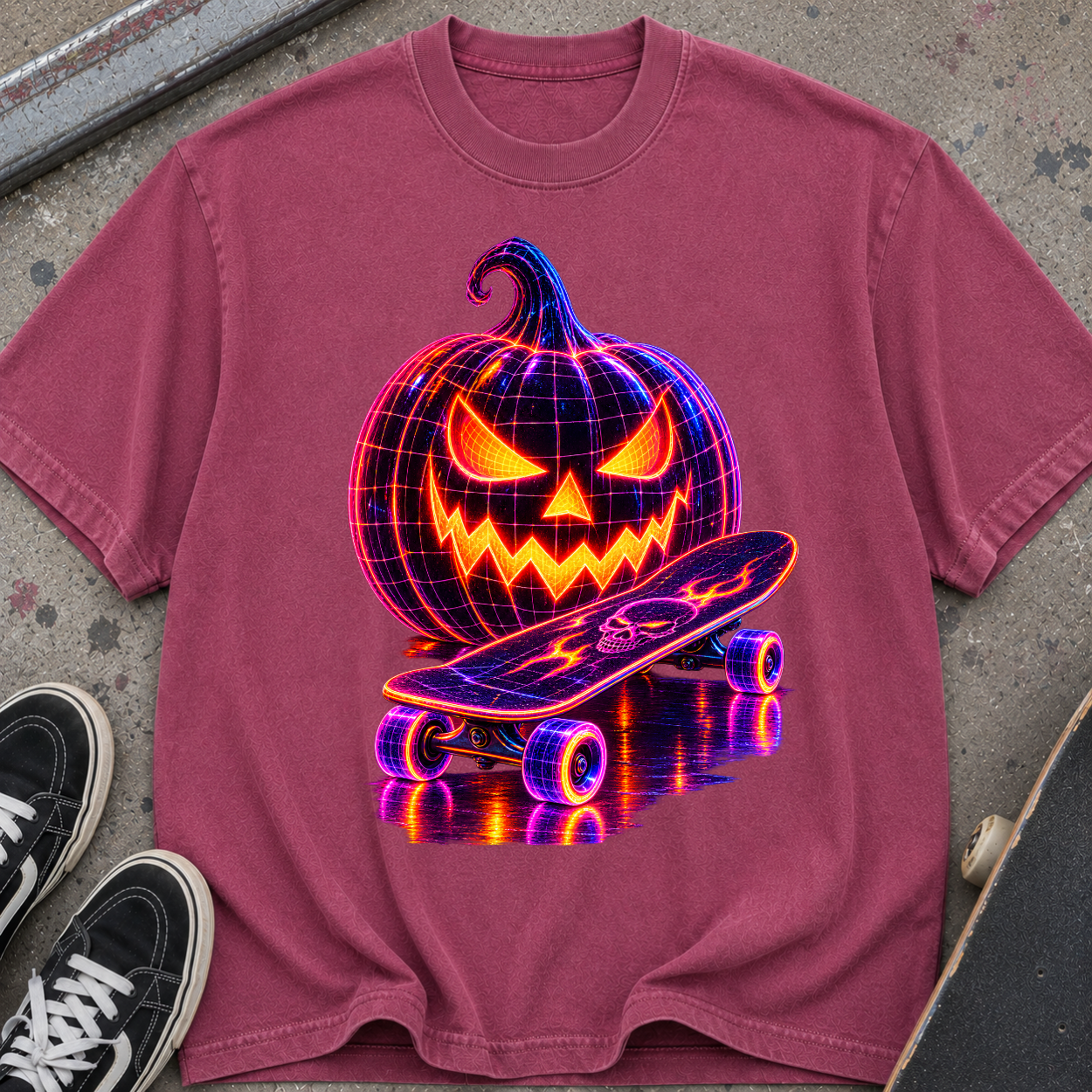 Halloween Skate Pumpkin T-Shirt