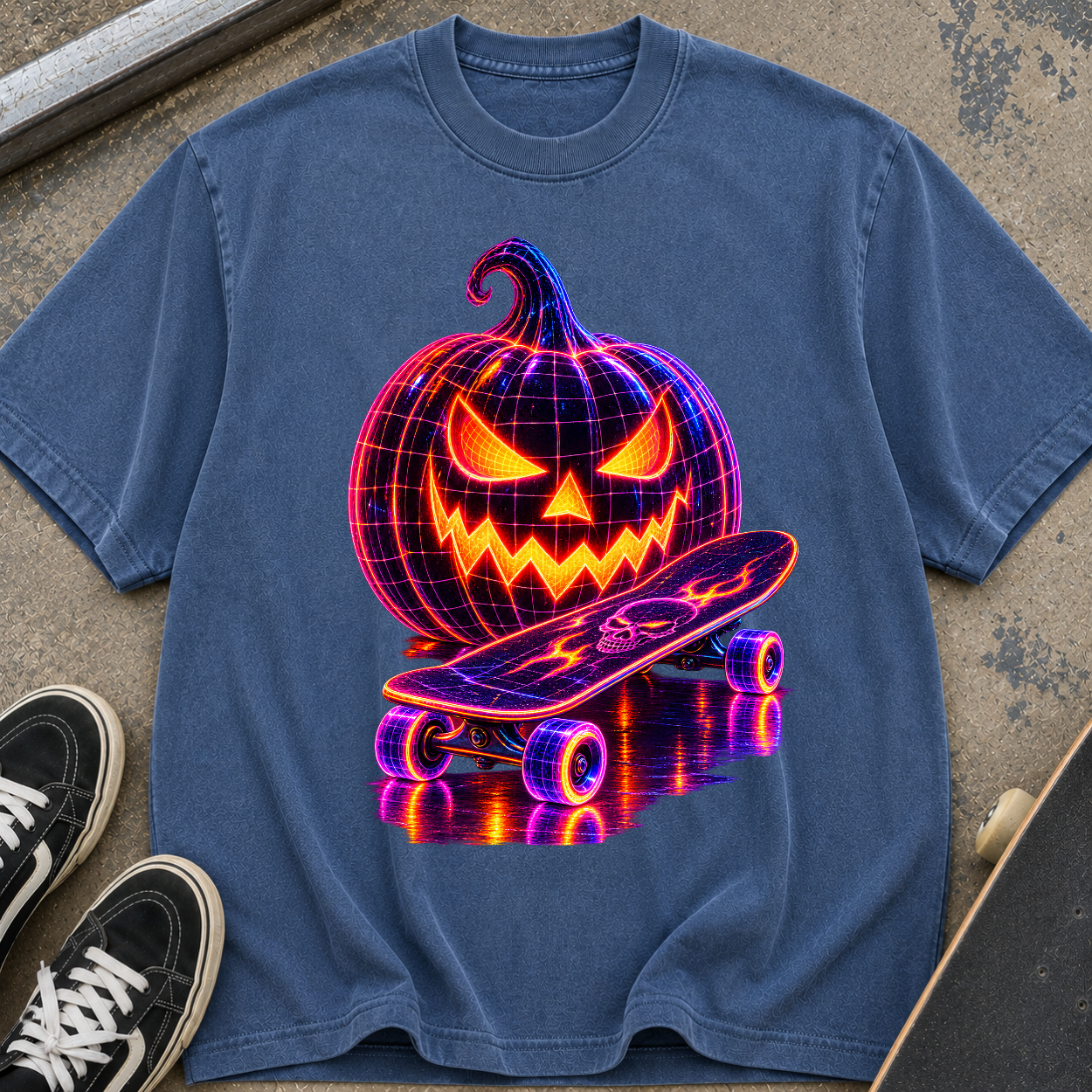 Halloween Skate Pumpkin T-Shirt