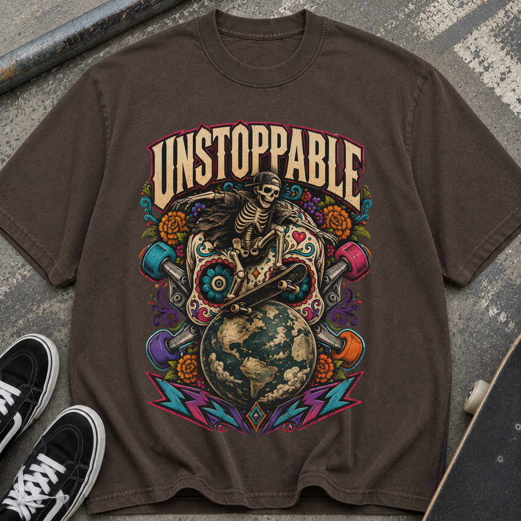 Unstoppable Skeleton Globe T-Shirt