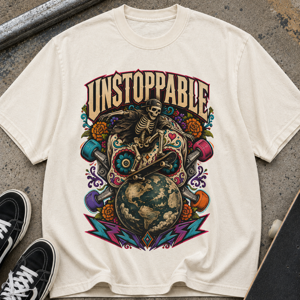 Unstoppable Skeleton Globe T-Shirt