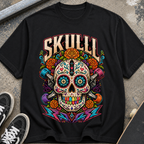 Skull T-Shirt — Colorful Day of the Dead Skull Graphic Tee