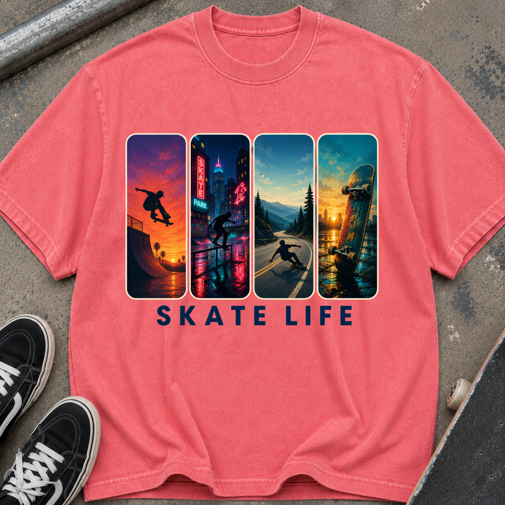 Skate Life Vintage Panel Graphic T-Shirt