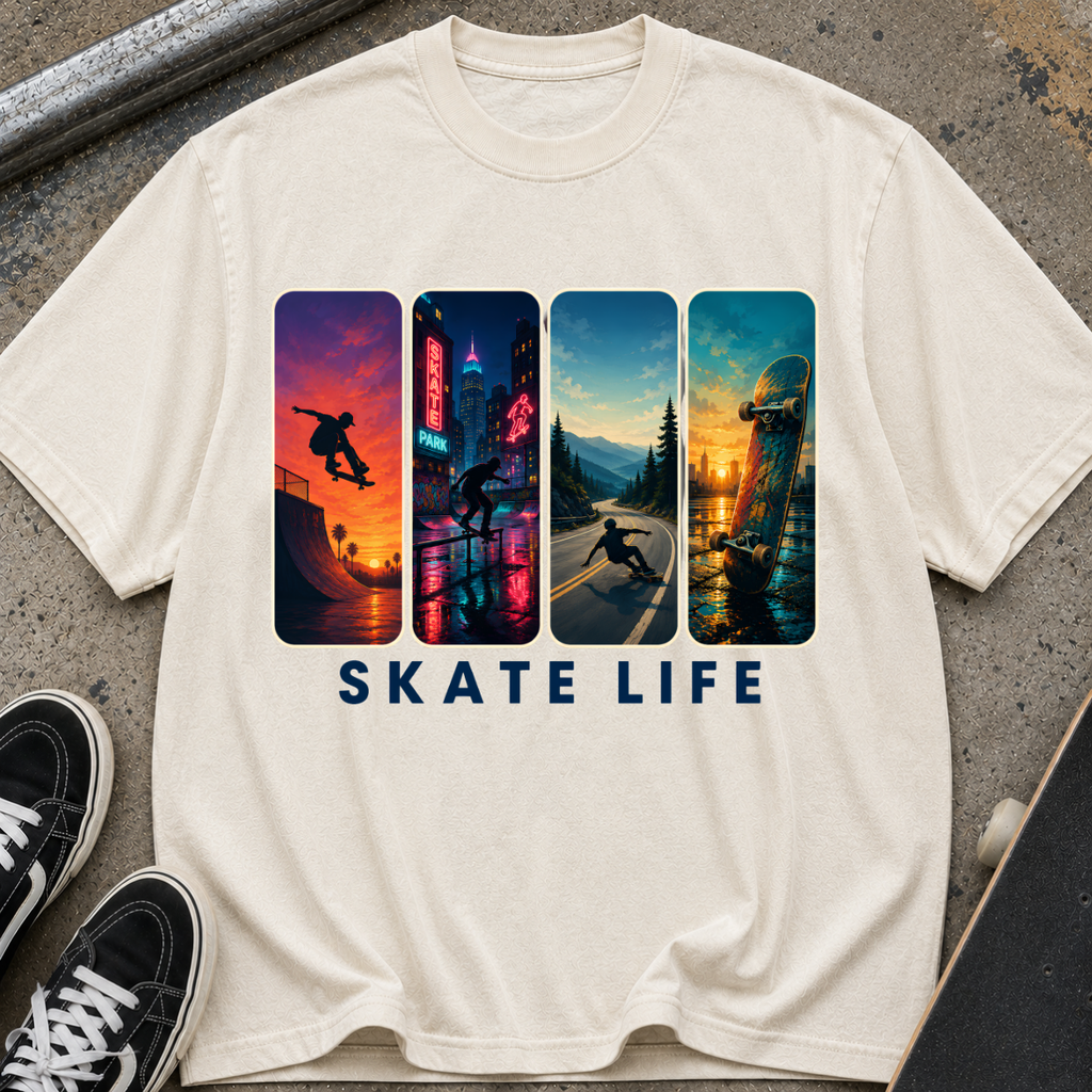 Skate Life Vintage Panel Graphic T-Shirt