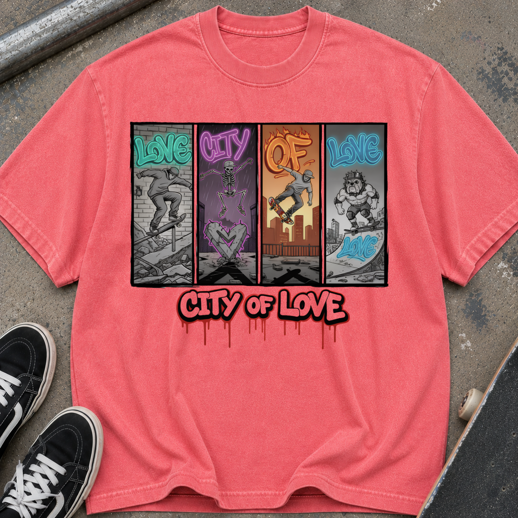 City of Love Graphic T-Shirt — Street Art Skateboard Vibe