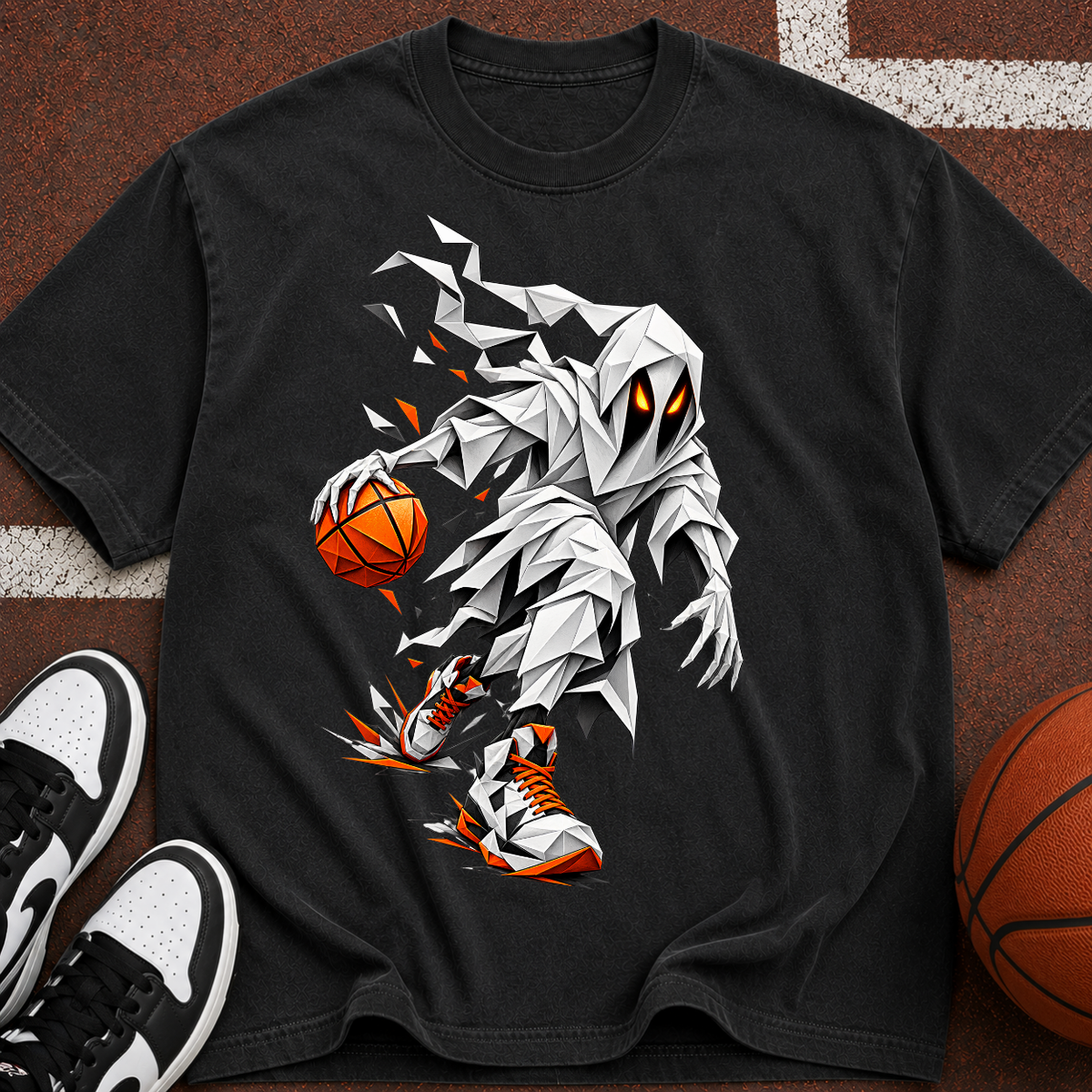 Basketball Ghost Graphic T-Shirt