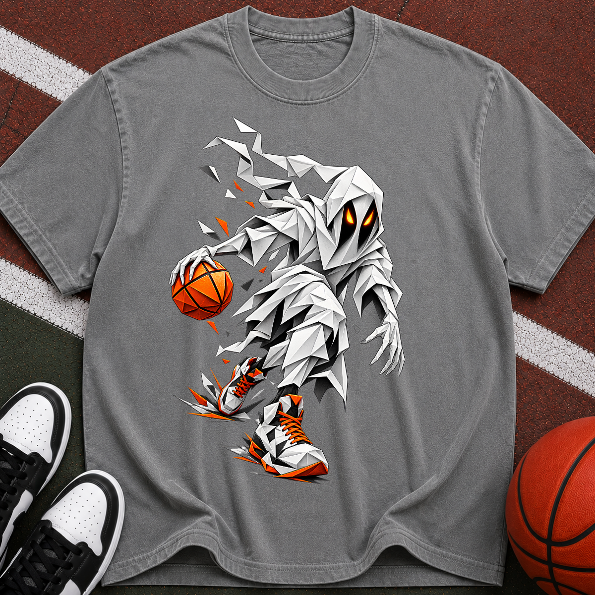 Basketball Ghost Graphic T-Shirt