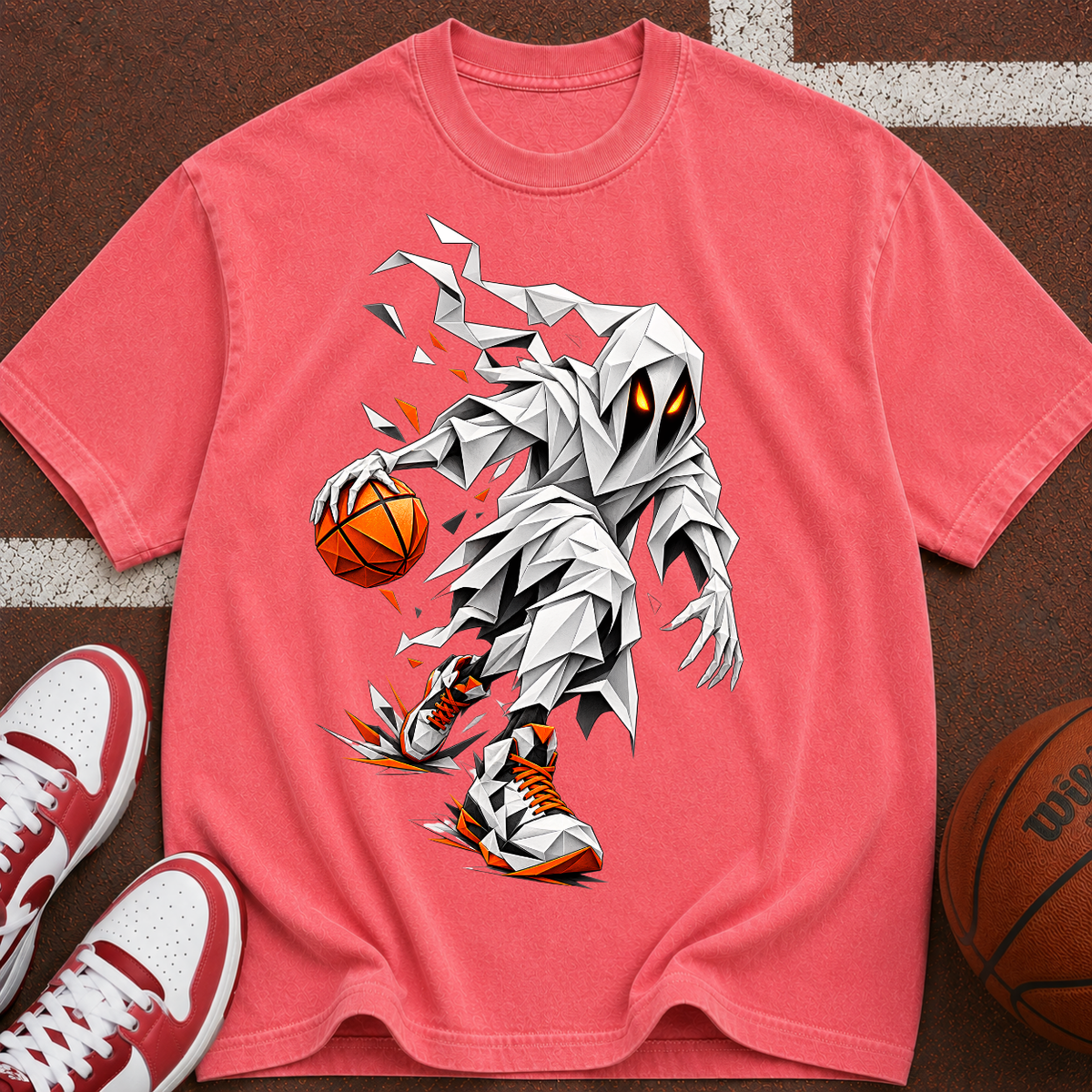 Basketball Ghost Graphic T-Shirt