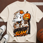 Halloween Pumpkin Ghost Hoops Tee