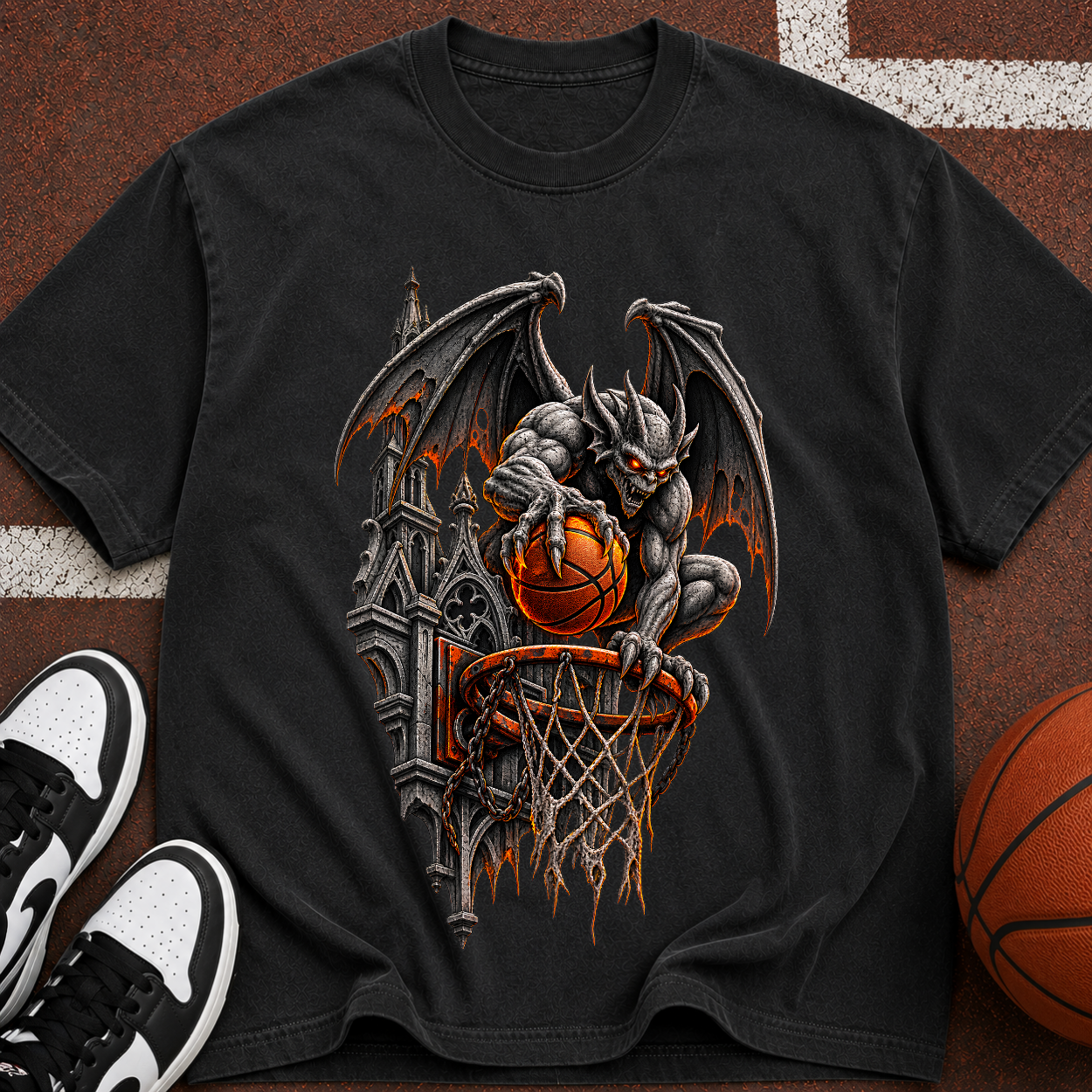 Gargoyle Halloween Basketball T-Shirt