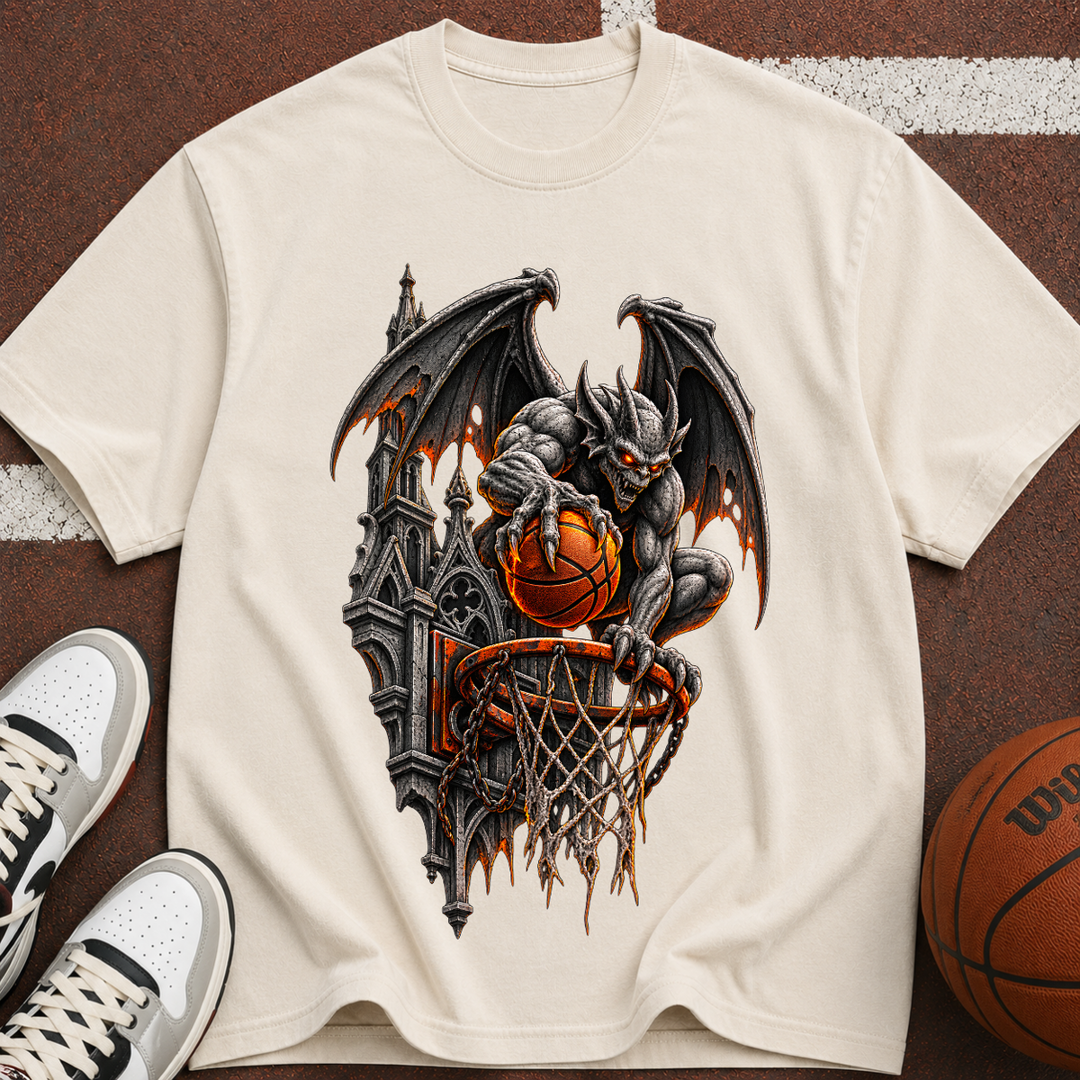 Gargoyle Halloween Basketball T-Shirt