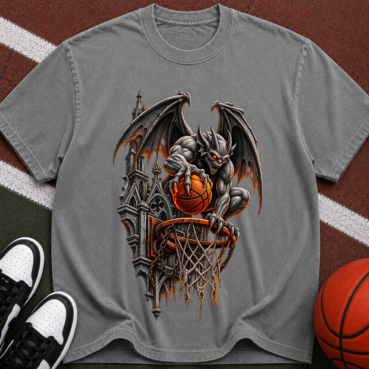 Gargoyle Halloween Basketball T-Shirt