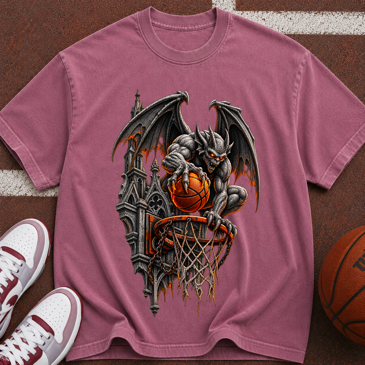 Gargoyle Halloween Basketball T-Shirt