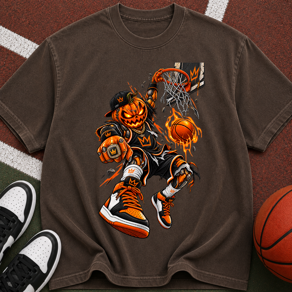 Halloween Pumpkin Slam Dunk T-Shirt