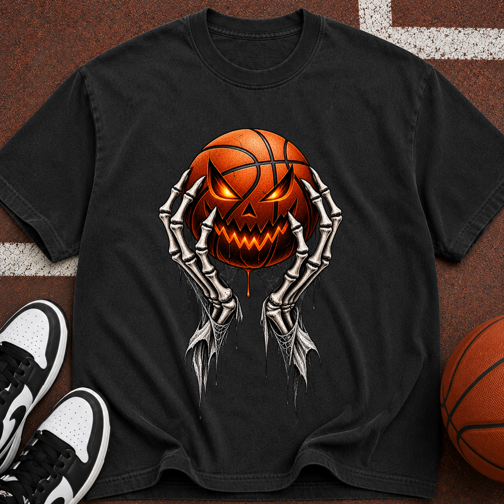 Jack-O'-Lantern Ball with Skeleton Hands