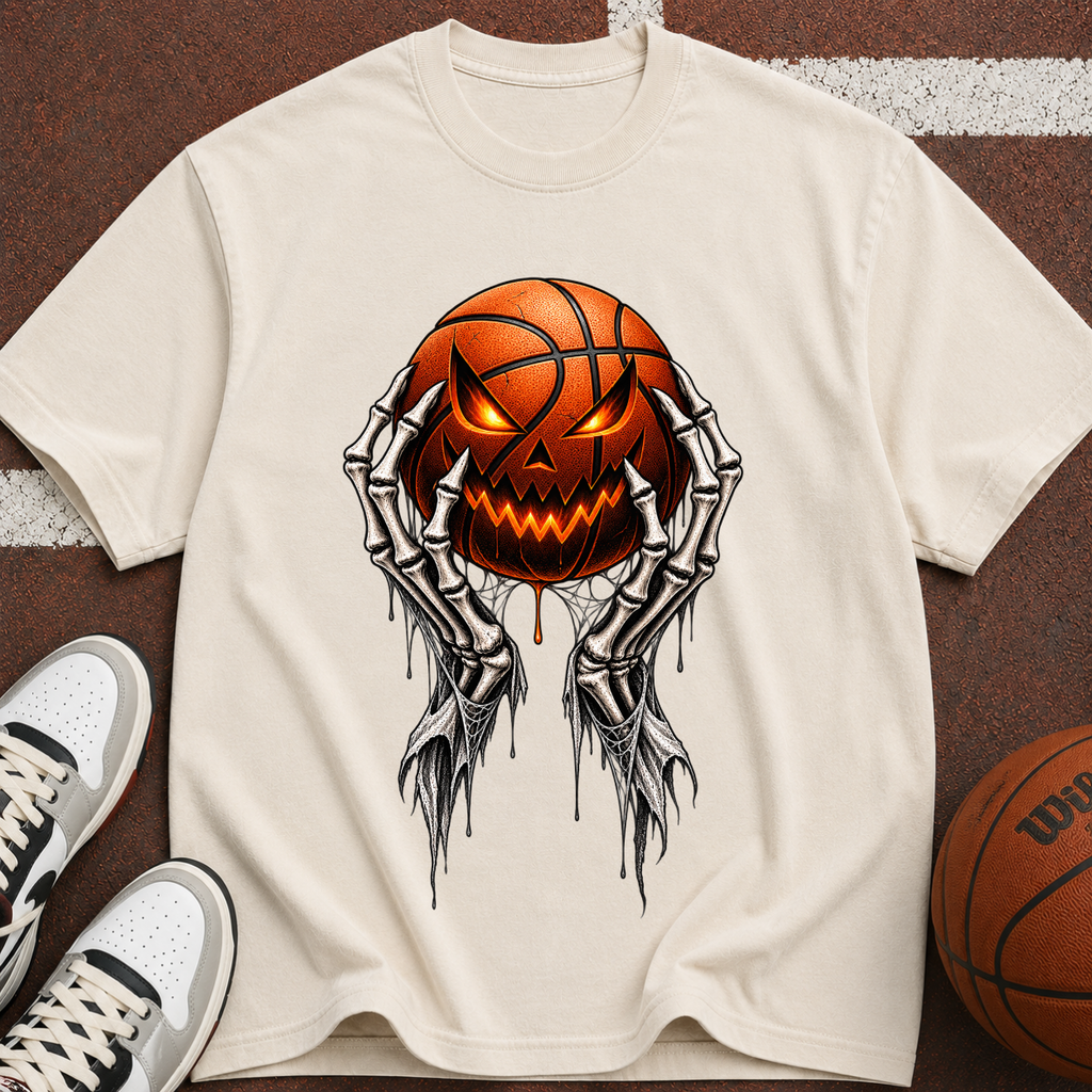 Jack-O'-Lantern Ball with Skeleton Hands