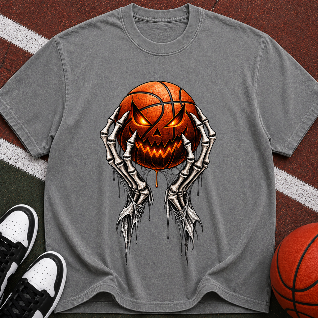 Jack-O'-Lantern Ball with Skeleton Hands