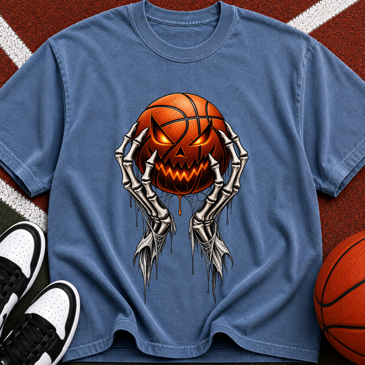 Jack-O'-Lantern Ball with Skeleton Hands