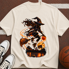 Witch on Broom Halloween T-Shirt