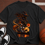 Witch on Broom Halloween T-Shirt