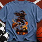 Witch on Broom Halloween T-Shirt