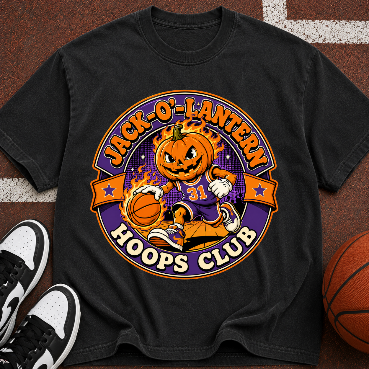 Jack-O'-Lantern Hoops Club T-Shirt