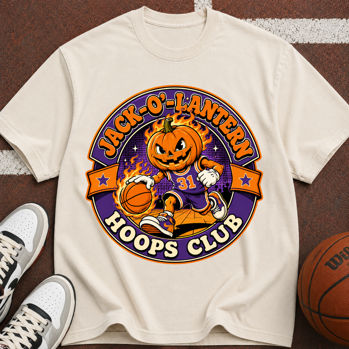 Jack-O'-Lantern Hoops Club T-Shirt