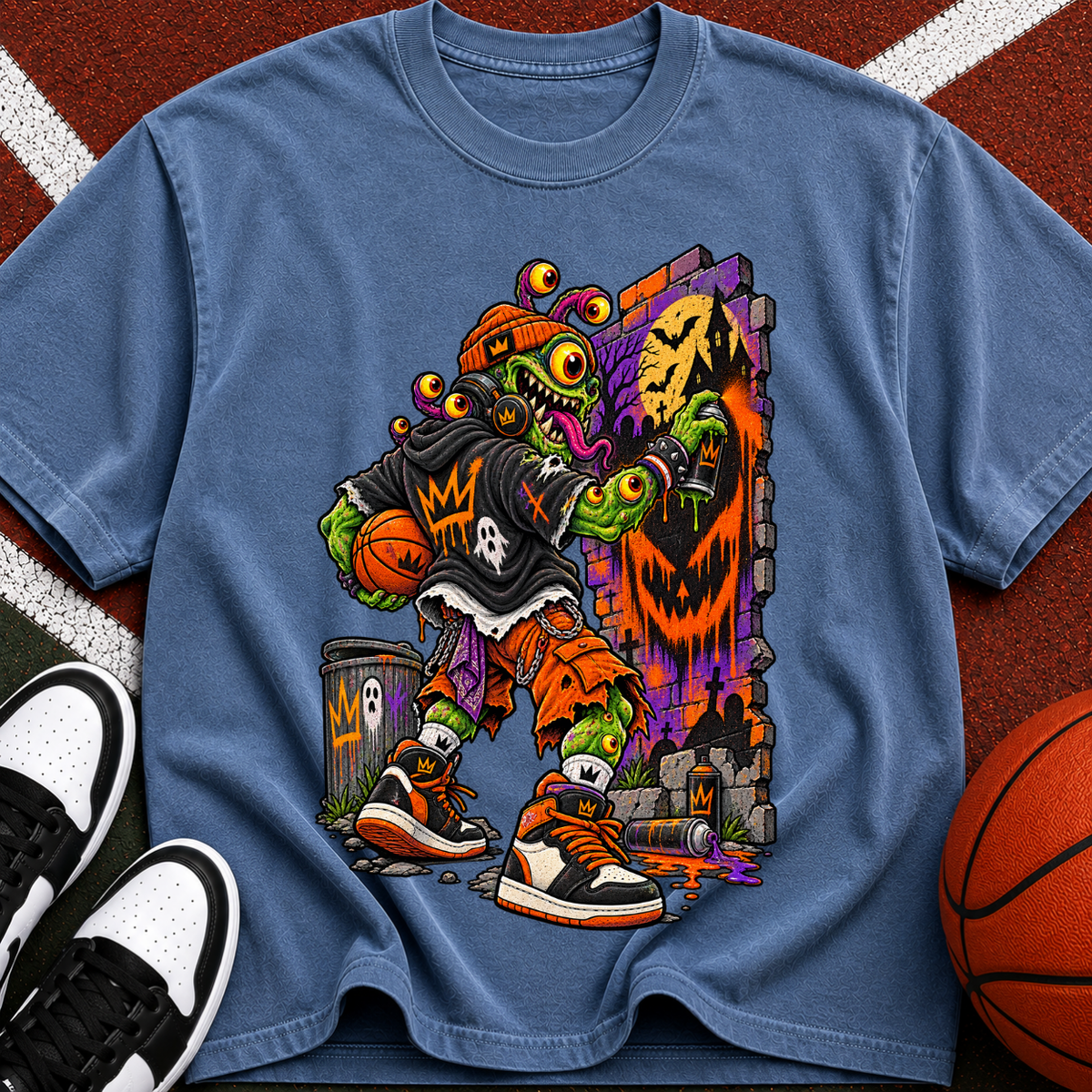 Street Art Monster Tee — Graphic Graffiti Skateboard T-Shirt
