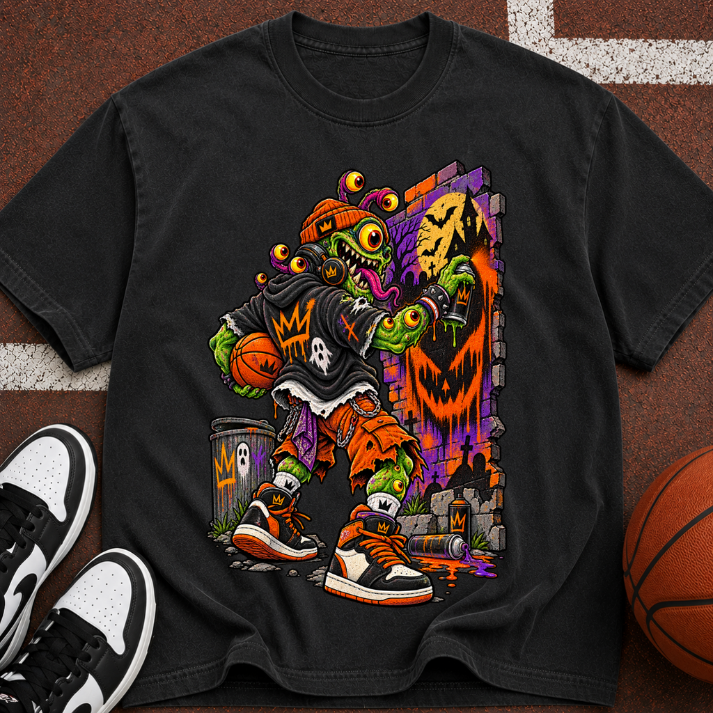Street Art Monster Tee — Graphic Graffiti Skateboard T-Shirt