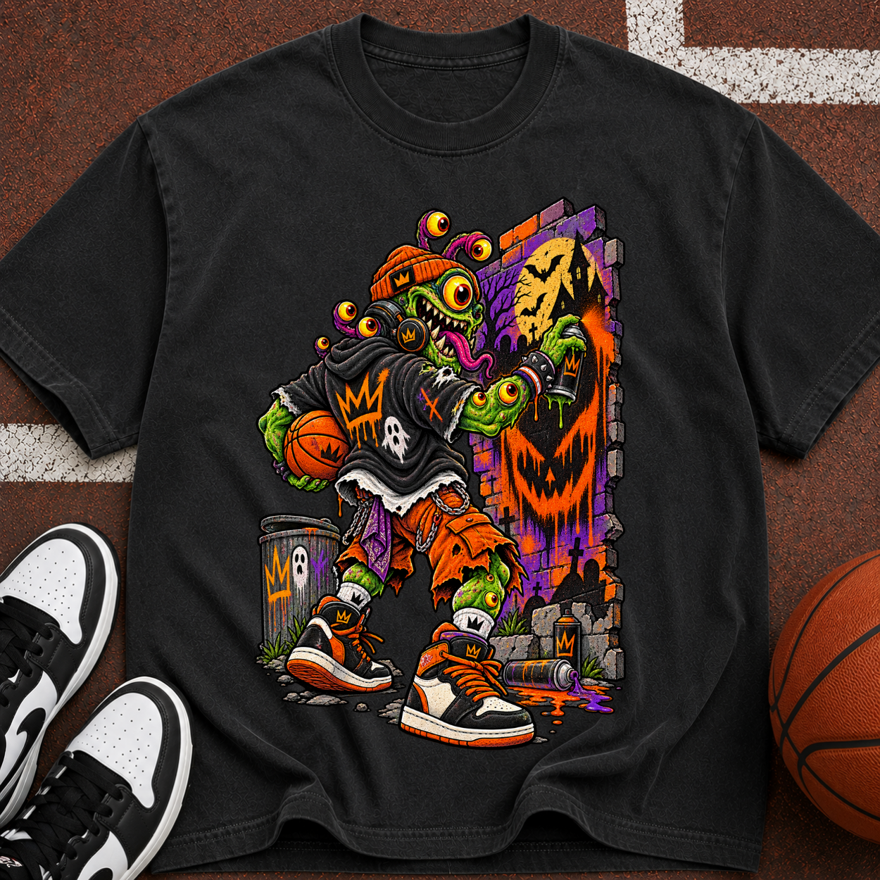 Street Art Monster Tee — Graphic Graffiti Skateboard T-Shirt
