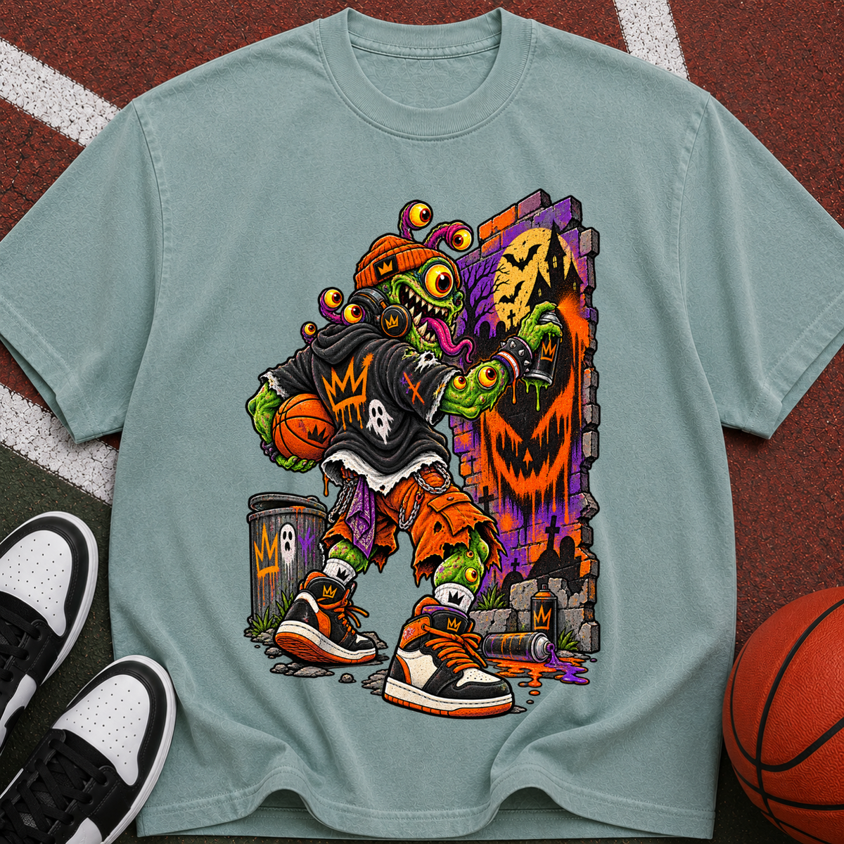 Street Art Monster Tee — Graphic Graffiti Skateboard T-Shirt