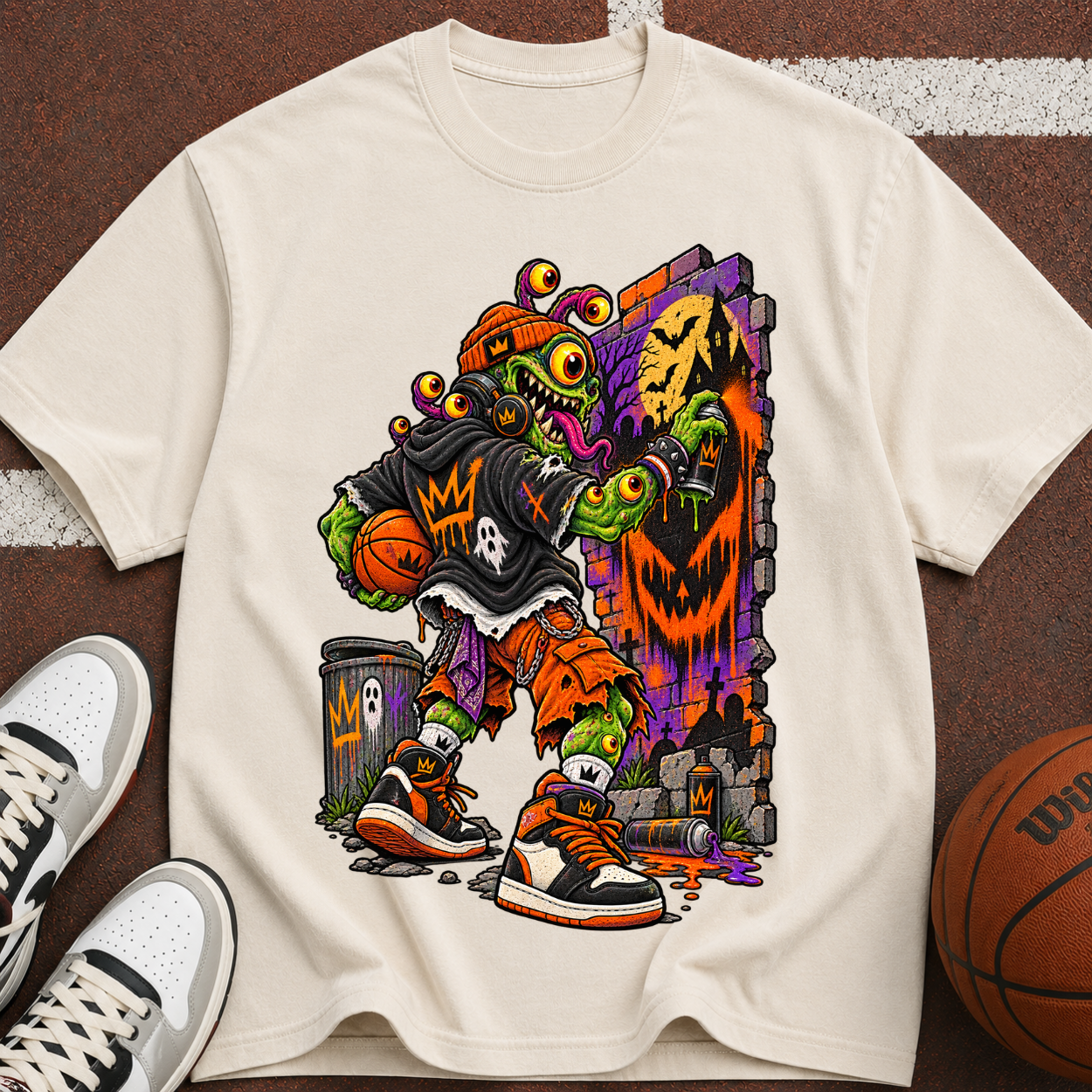 Street Art Monster Tee — Graphic Graffiti Skateboard T-Shirt