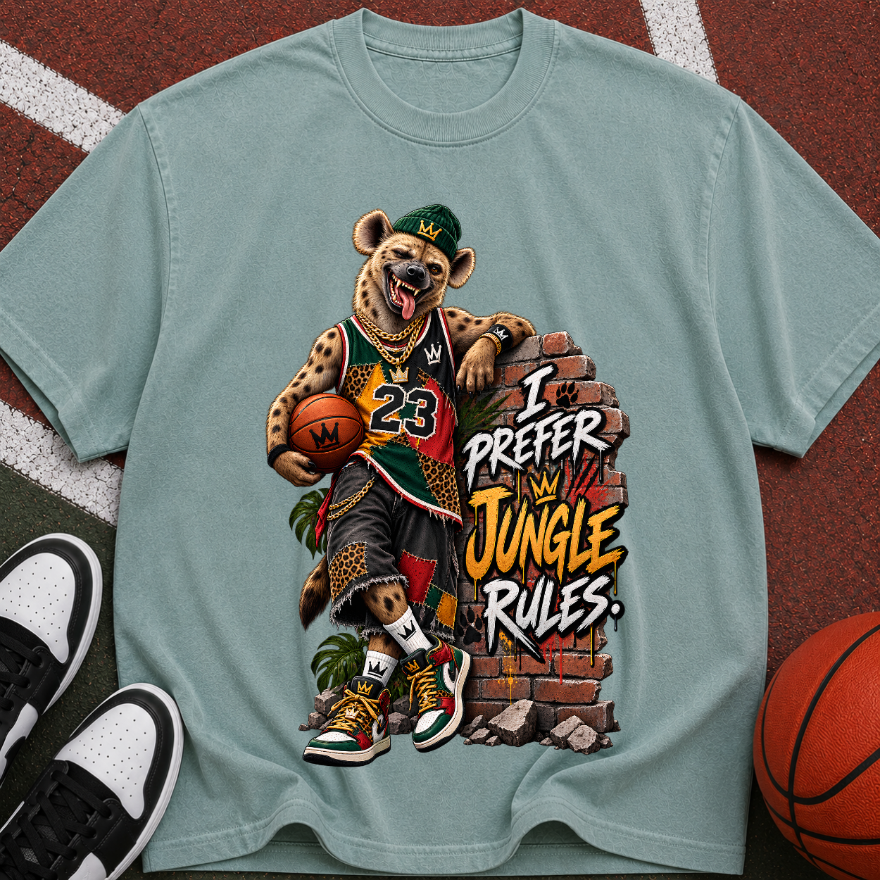 Basketball Bear T-Shirt - “I Prefer Jungle Rules” Graphic Tee