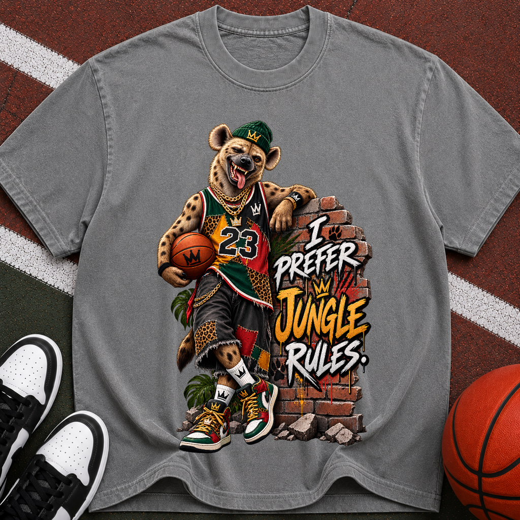 Basketball Bear T-Shirt - “I Prefer Jungle Rules” Graphic Tee