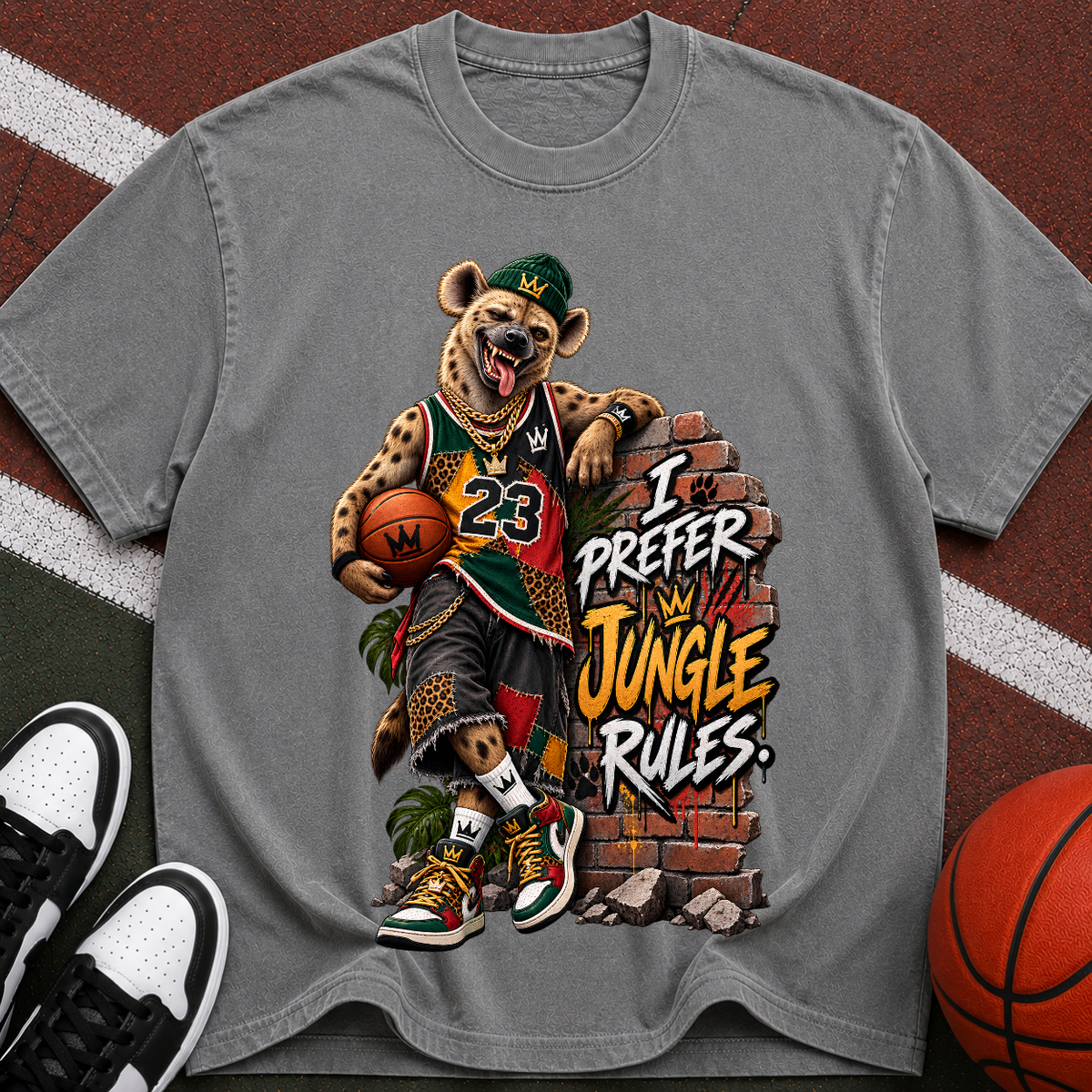 Basketball Bear T-Shirt - “I Prefer Jungle Rules” Graphic Tee
