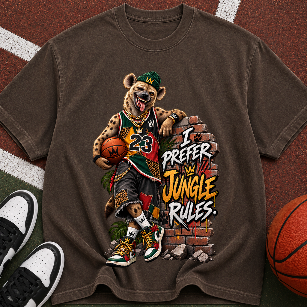 Basketball Bear T-Shirt - “I Prefer Jungle Rules” Graphic Tee