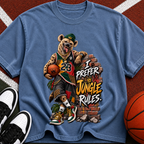 Basketball Bear T-Shirt - “I Prefer Jungle Rules” Graphic Tee