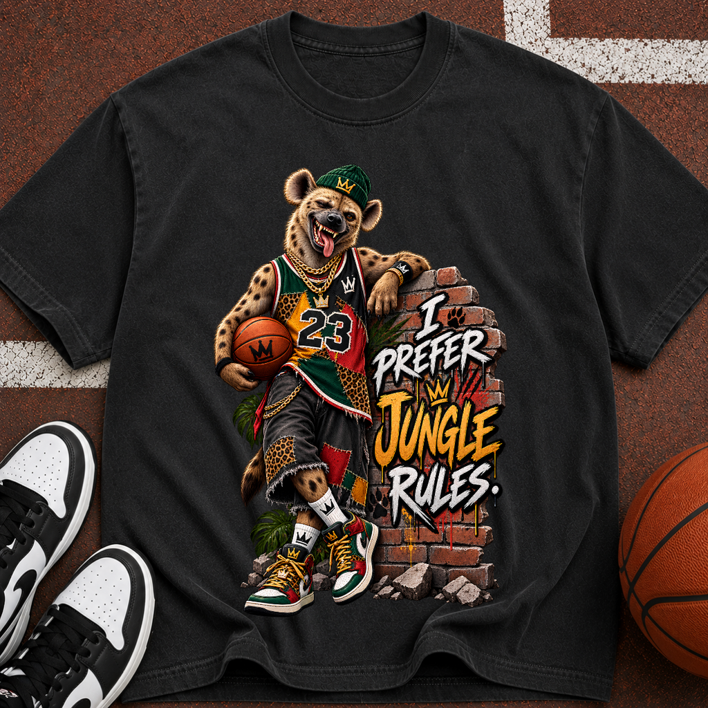 Basketball Bear T-Shirt - “I Prefer Jungle Rules” Graphic Tee